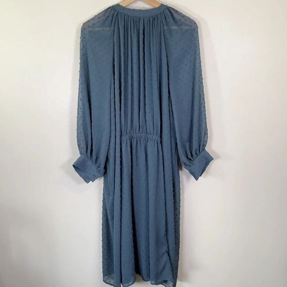 Oak + Fort  Swissdot Midi Dark Turquoise Dress - Picture 15 of 15